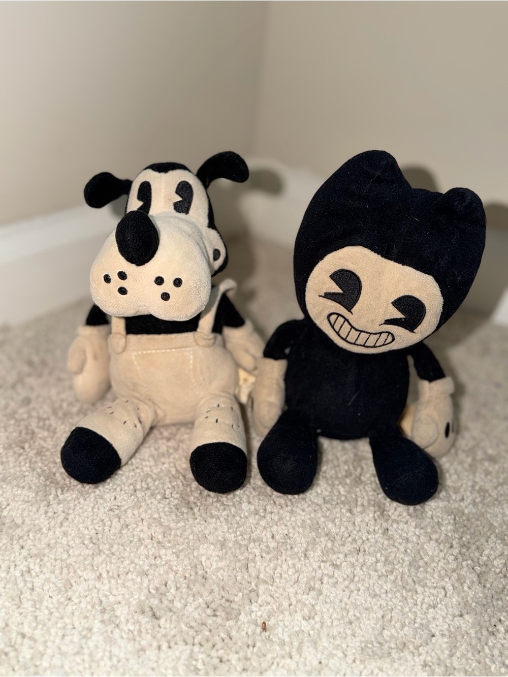 Bendy and Boris Plush Duo in Black & Cream